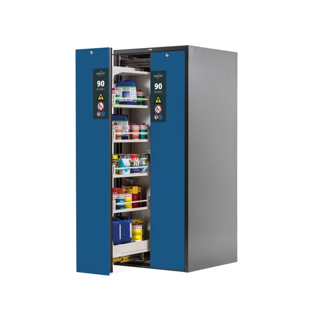 Produktabbildung: asecos® Umweltschrank V-MOVE-90, HxBxT 1.966 x 819 x 860 mm, anthrazit/enzianblau