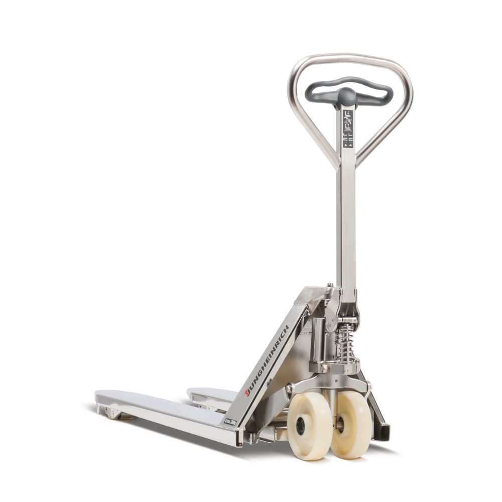 Produktabbildung: B-Ware Jungheinrich Edelstahl-Handhubwagen AM I20p - Professional-Ausführung, GL 810 mm, Nylon