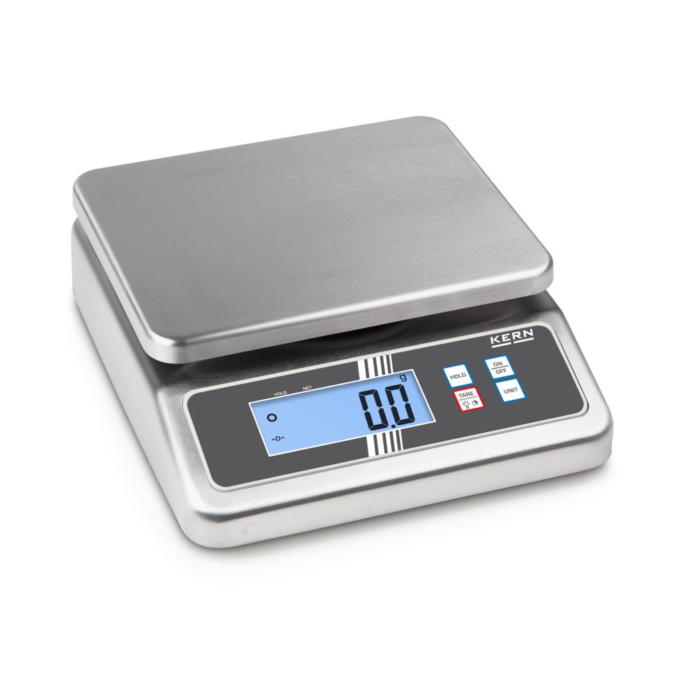 Illustration du produit: KERN Balance de comptoir en acier inoxydable FOB 10K-3NL, classe de protection IP 67, plage de pesée max. 8/15 kg