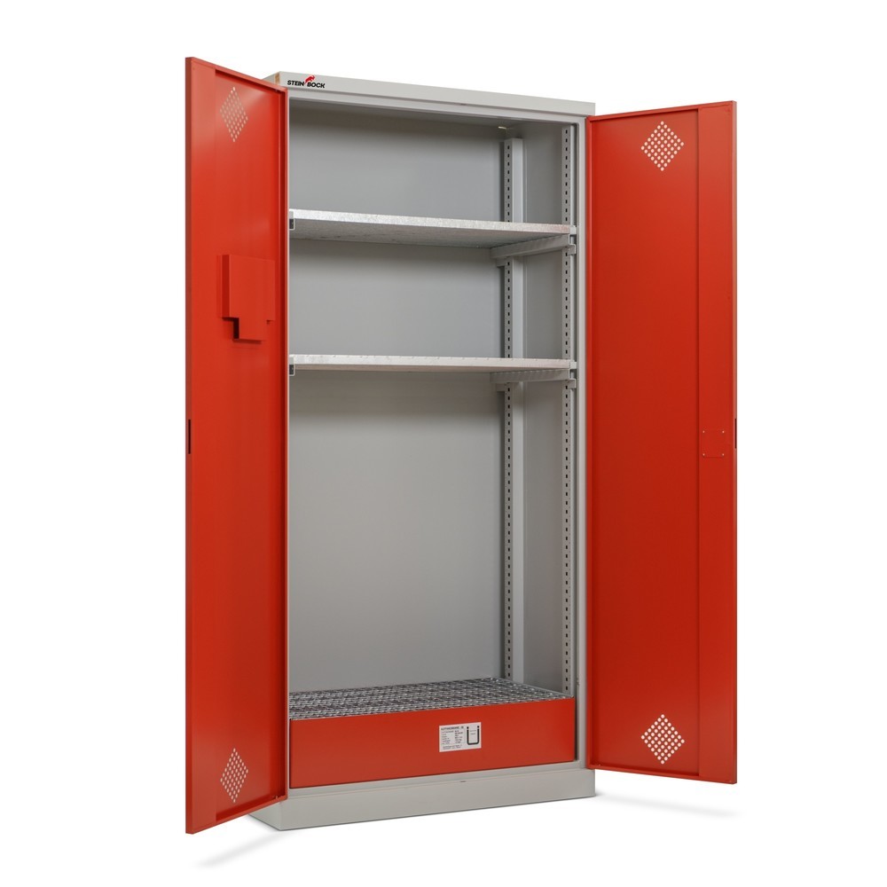 Produktabbildung Nr. 8: Steinbock® Ölschrank, mit höhenverstellbaren  Gitterrostböden, abschliessbar, 1 Auffangwanne