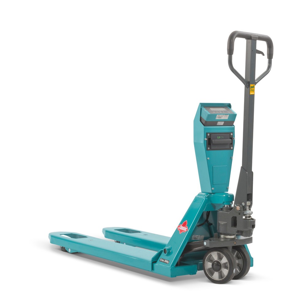 Produktabbildung: Hubwagen mit Waage Ameise® PTM 2.0 Scale +, mit Präzisionswaage, Tragfähigkeit 2.000 kg, Tandemrollen